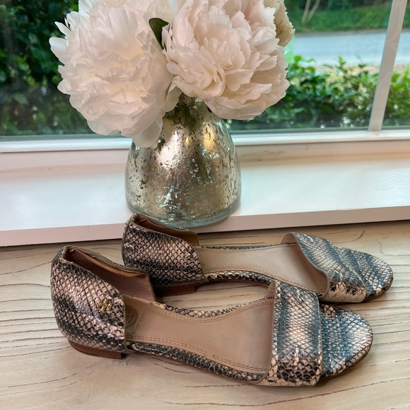 Tory Burch Shoes - Tory Burch Snakeskin Flat Sandals